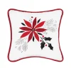 Poinsettia & Mistletoe Pillow