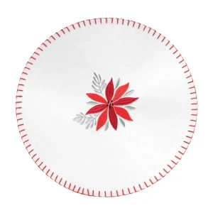 Poinsettia Christmas Felt Table Linens