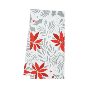 Poinsettia Christmas Kitchen Towel