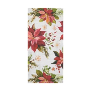 Poinsettia Christmas Printed Towel