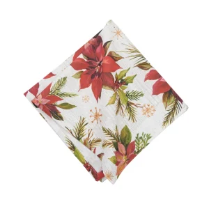 Poinsettia Christmas Printed Table Linens