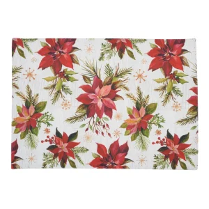 Poinsettia Christmas Printed Table Linens
