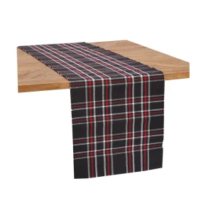 Poinsettia Plaid Table Linens