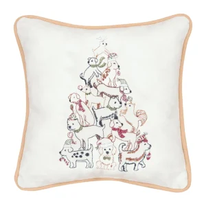 Puppy Tree Decorative Pillow