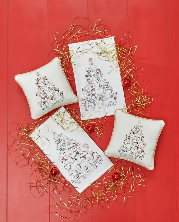 Puppy Tree Decorative Pillow