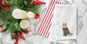 Reindeer Cat Kitchen Towel