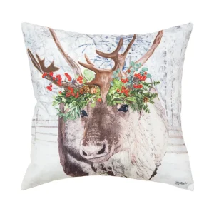 Reindeer Flower Crown Pillow