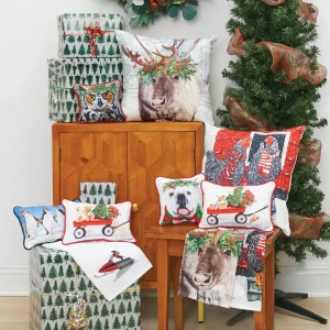 Reindeer Flower Crown Pillow