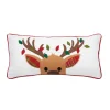 Reindeer Plaid & Lights Pillow