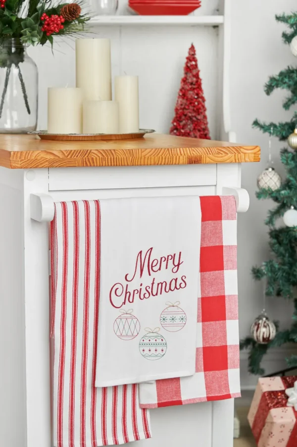 Retro Merry Christmas Kitchen Towel