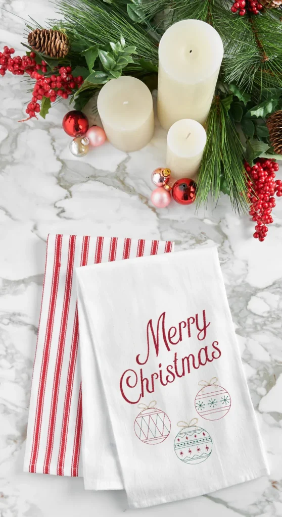 Retro Merry Christmas Kitchen Towel
