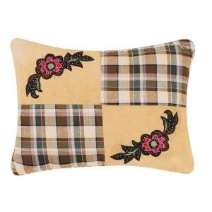 Rustic Damask Patch Decorative Pillow