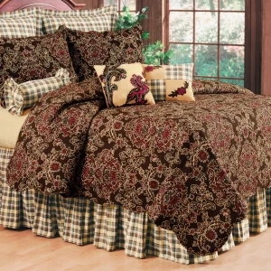 Rustic Damask Patch Decorative Pillow