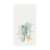 Seahorse and Coral Waffle Weave Kitchen Towel