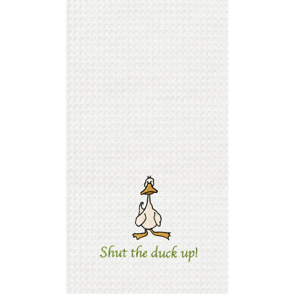 shut_the_duck_up_waffle_w_0.webp Shut the Duck Up! Waffle Weave Kitchen Towel