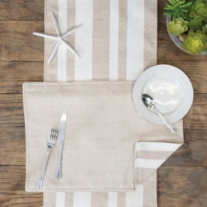 Sol Stripe Dune Table Linens