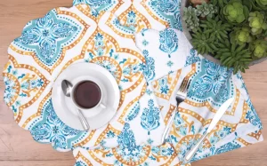 Terrace Medallion Quilted Table Linens