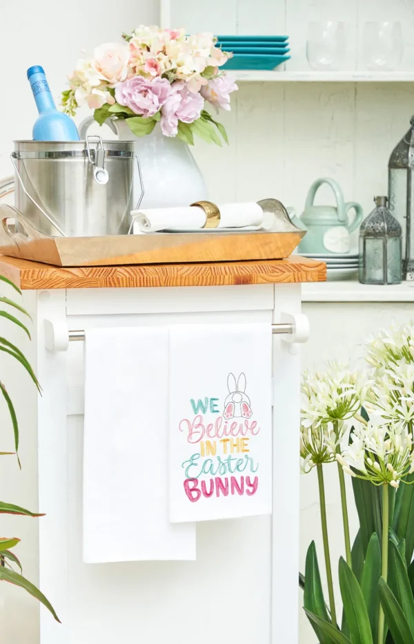 We Believe in The Easter Bunny Kitchen Towel