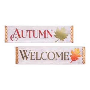 Welcome Autumn Wall Plaque Set