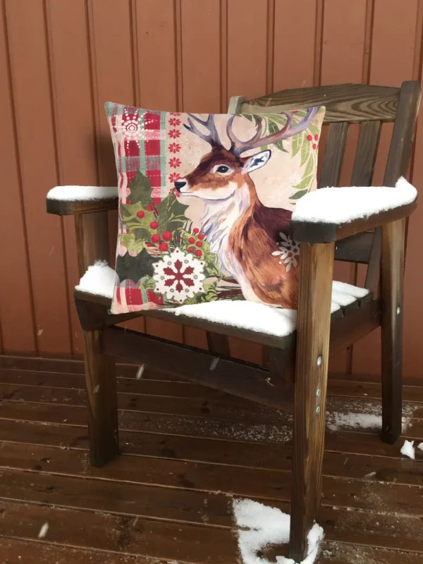 Winter Reindeer Decorative Pillow