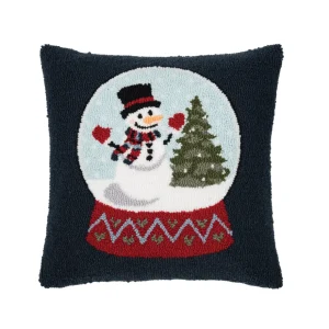 Winter Snow Globe Hooked Pillow