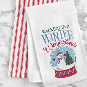 Wonderland Snow Globe Flour Sack Towel