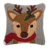 Woodland Reindeer Hooked Mini Pillow